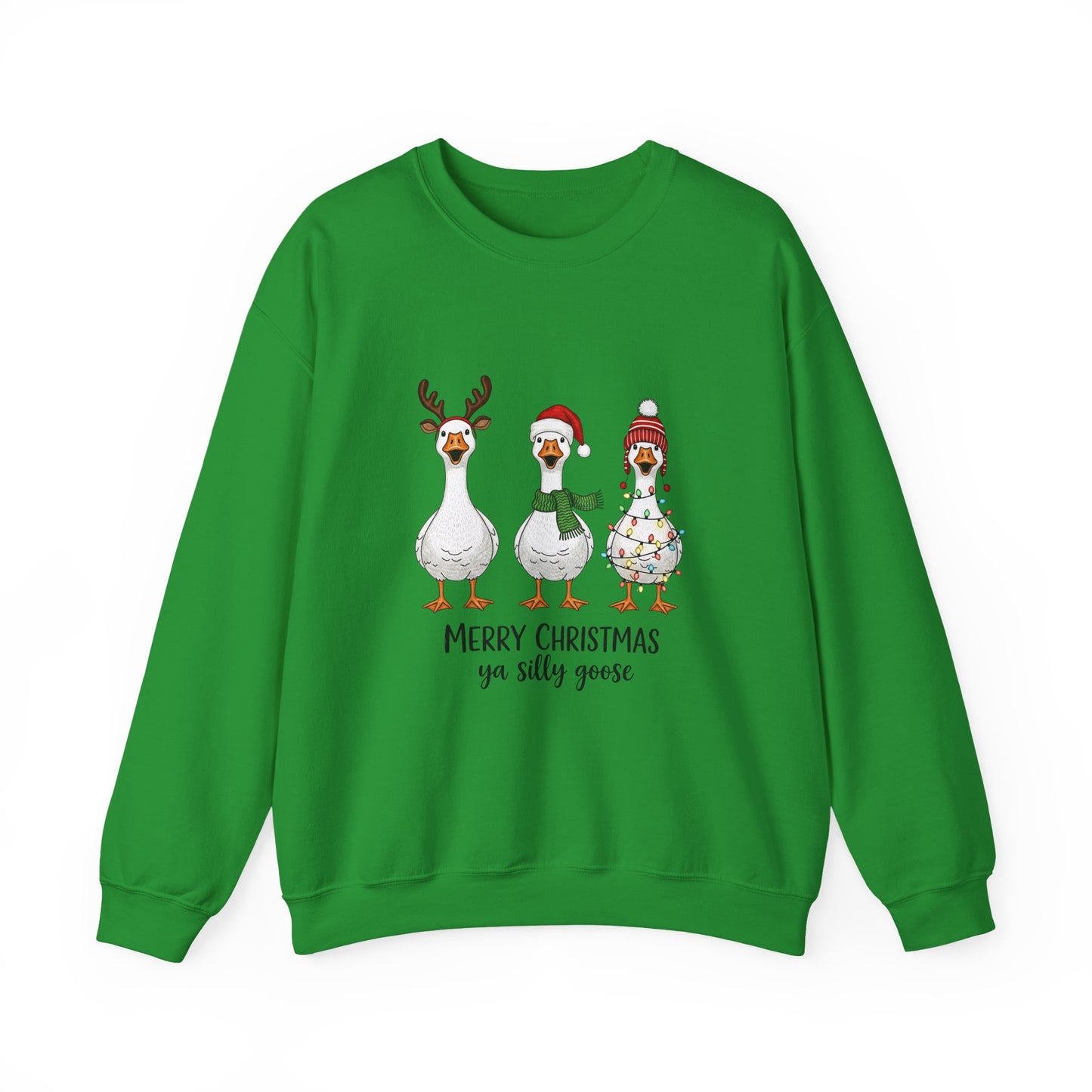 Christmas Geese Sweatshirt — “Merry Christmas ya silly geese” Holiday Crewneck
