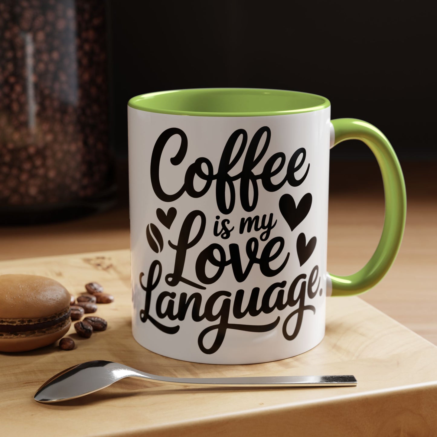 Coffee Mug - "Coffee Is My Love Language" Accent Ceramic Mug (11/15oz)
