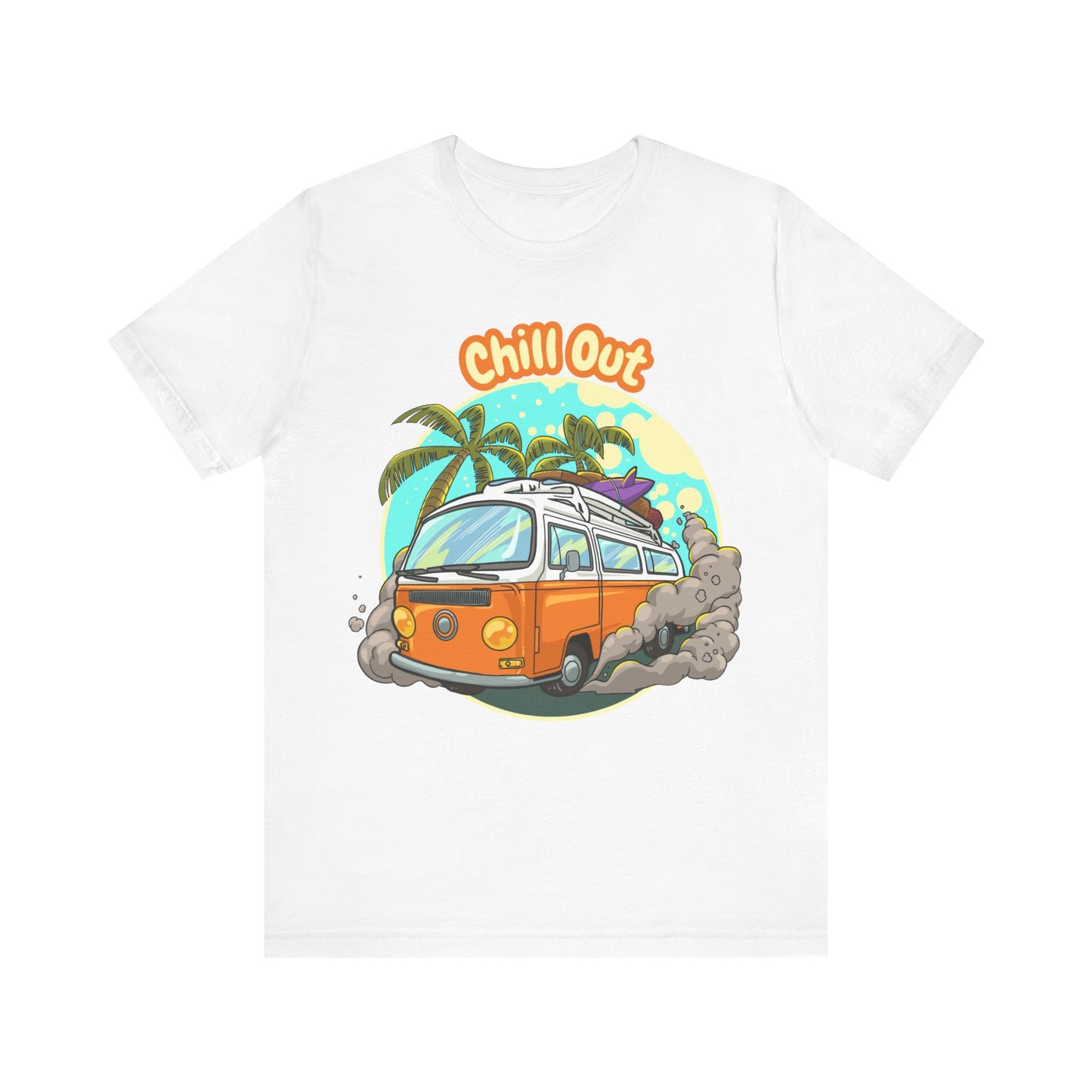 Chill Out Graphic Tee, Summer T-Shirt, Beach Vibes Shirt, Retro Camper Tee, Vacation Apparel, Gift for Travel Lovers