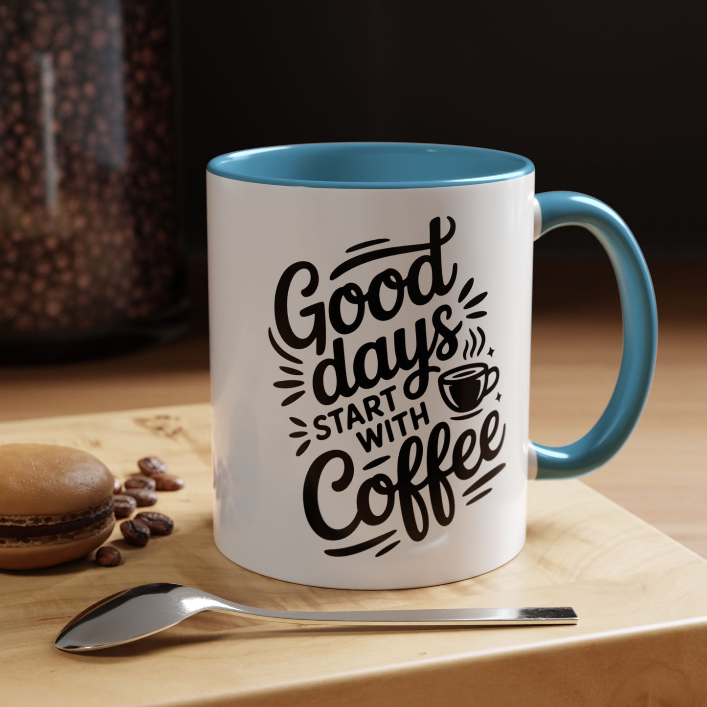Coffee Mug — "Good Days Start With Coffee" Accent Ceramic Mug (11/15oz)