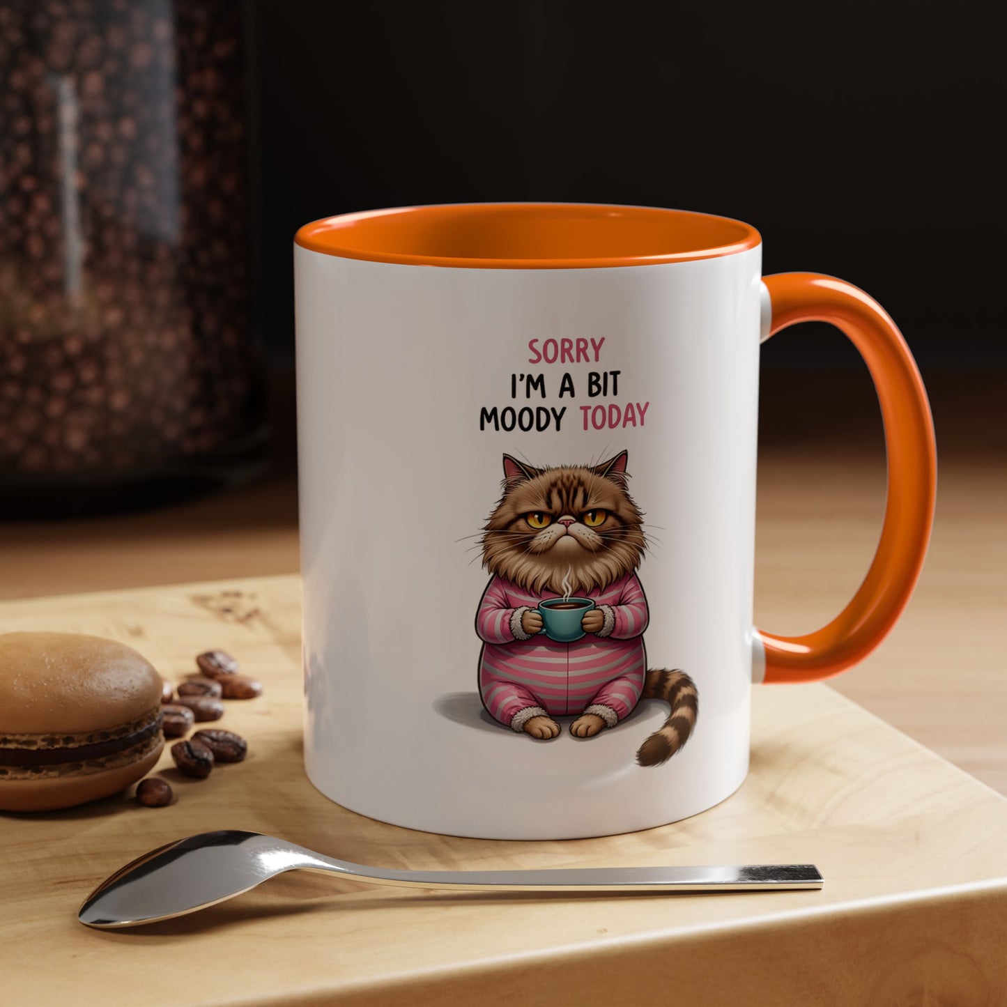 Moody Cat Coffee Mug — "Sorry I'm a Bit Moody Today" Accent Ceramic Mug