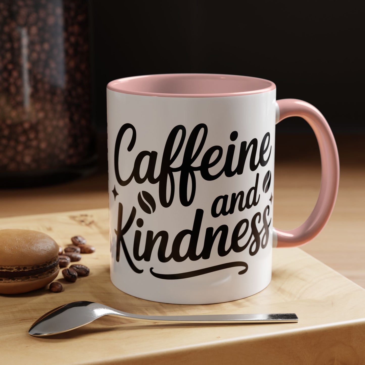 Caffeine and Kindness Accent Coffee Mug — 11/15oz