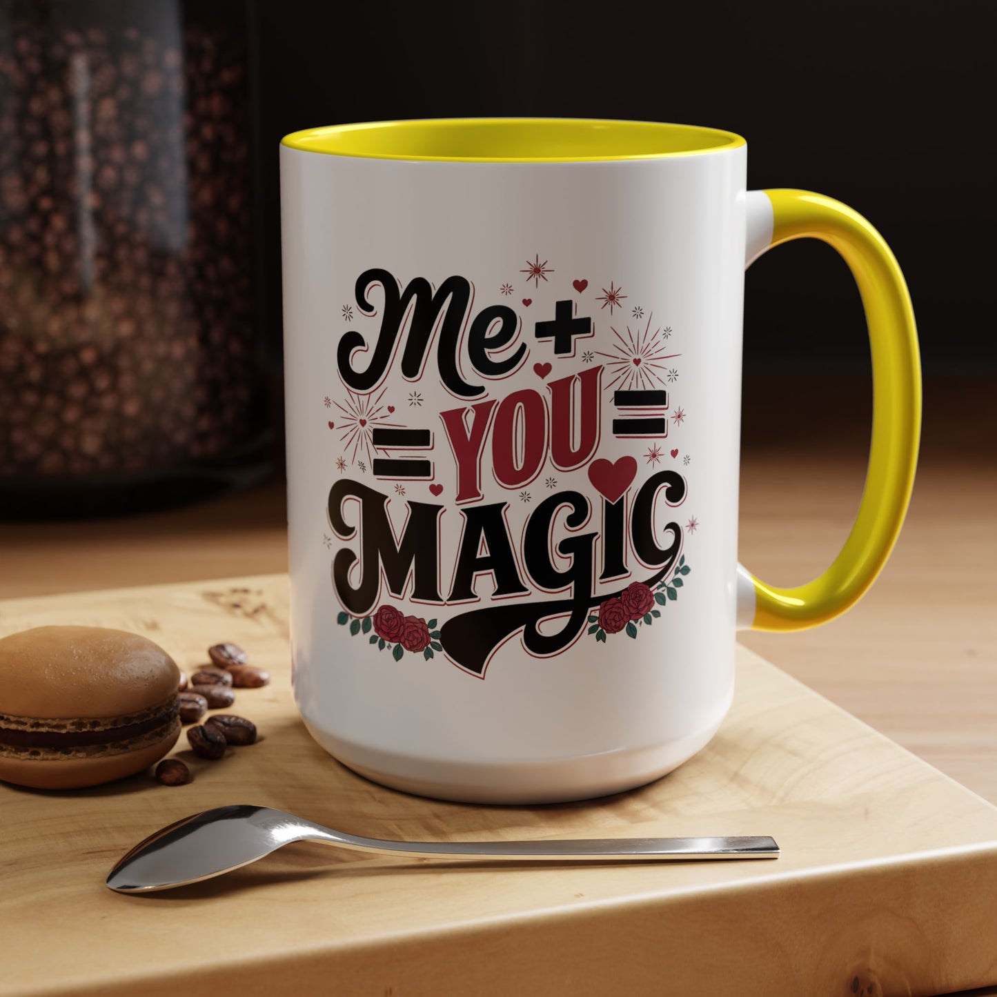 Me + You = Magic Accent Coffee Mug — Romantic Valentine’s Gift (11/15oz)
