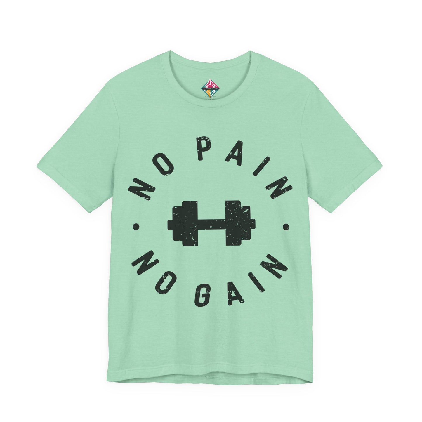 No Pain No Gain Dumbbell Gym Tee — Workout Fitness Motivational T-Shirt