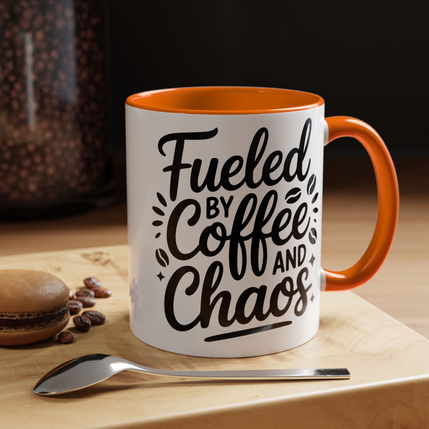 Fueled by Coffee and Chaos Accent Coffee Mug — 11/15oz