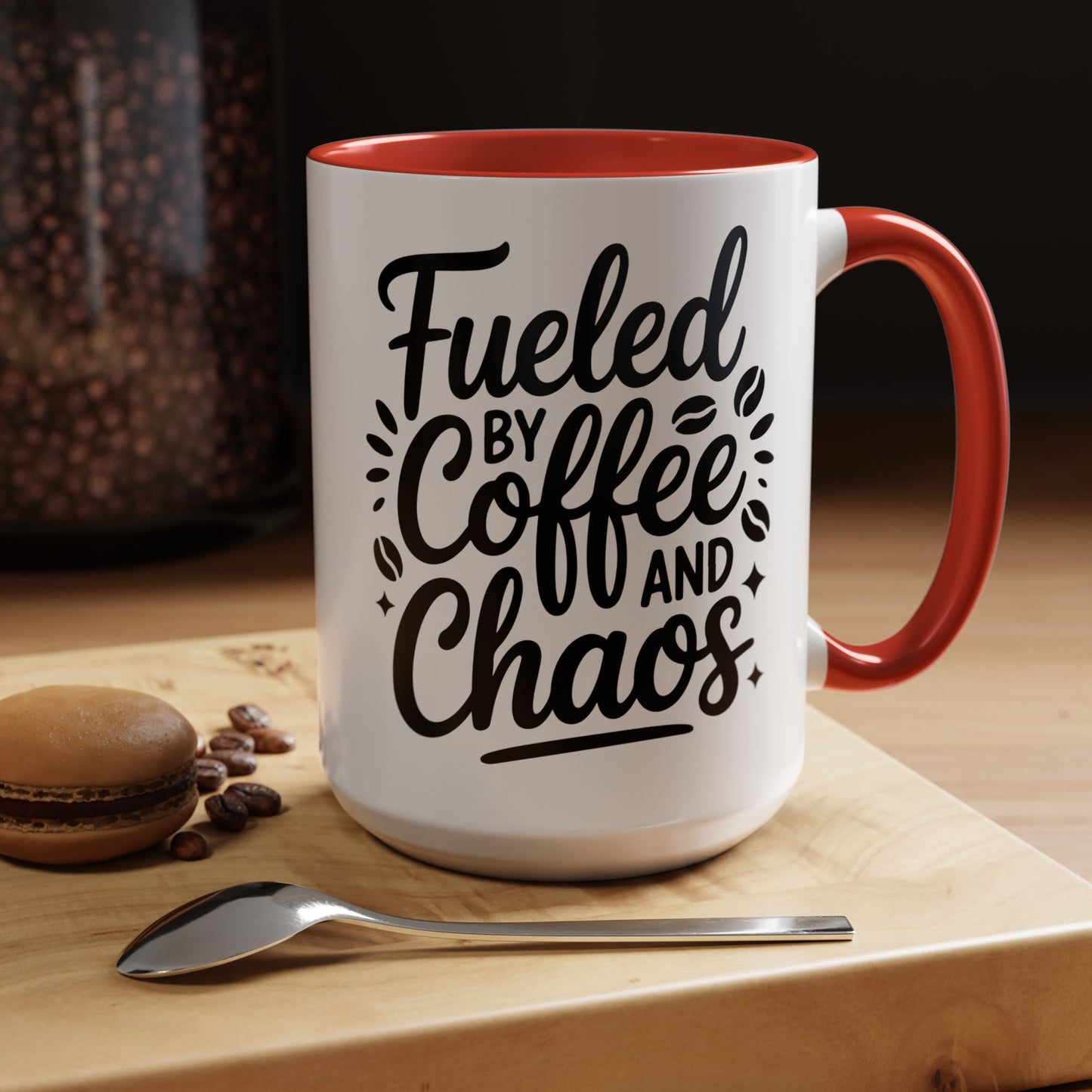 Fueled by Coffee and Chaos Accent Coffee Mug — 11/15oz