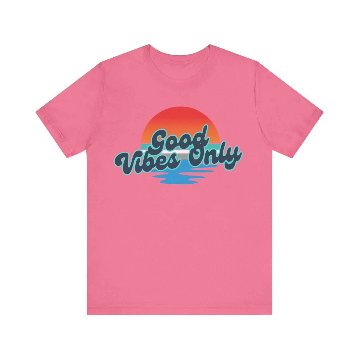 Sunset Vibes Tee - Good Vibes Only, Casual T-Shirt for Summer, Beachwear, Gift for Friends, Positive Energy Apparel
