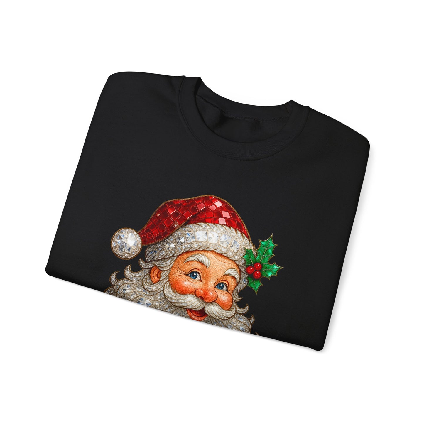 Santa Peek Crewneck Sweatshirt — Vintage Santa Face Christmas Sweatshirt