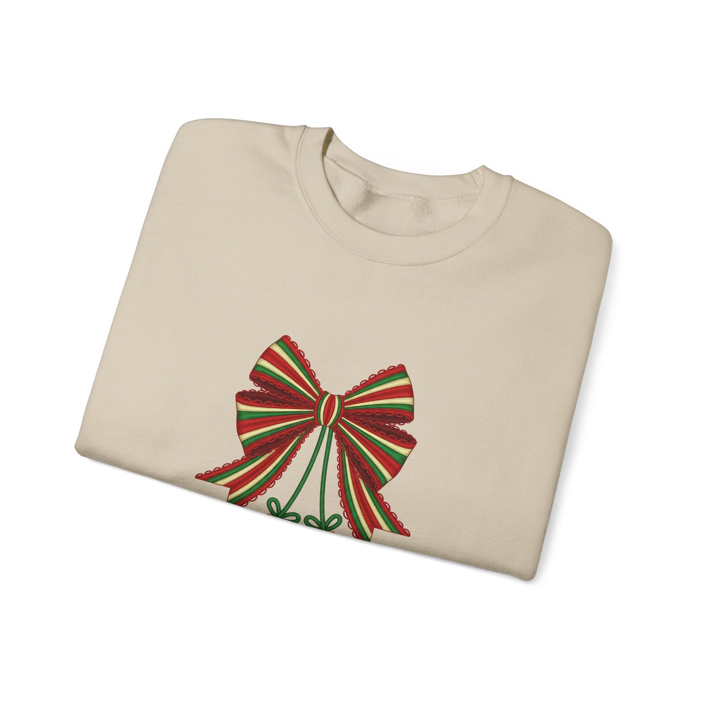 Christmas Ornament Crewneck Sweatshirt – Festive Bow & Patchwork Baubles