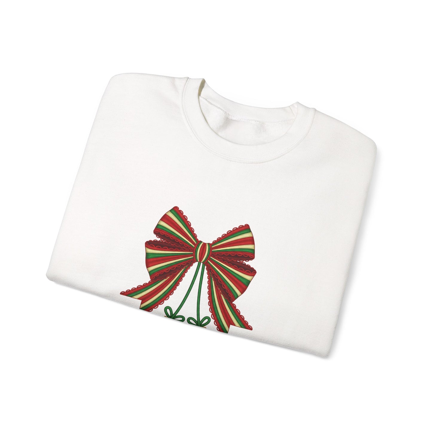 Christmas Ornament Crewneck Sweatshirt – Festive Bow & Patchwork Baubles