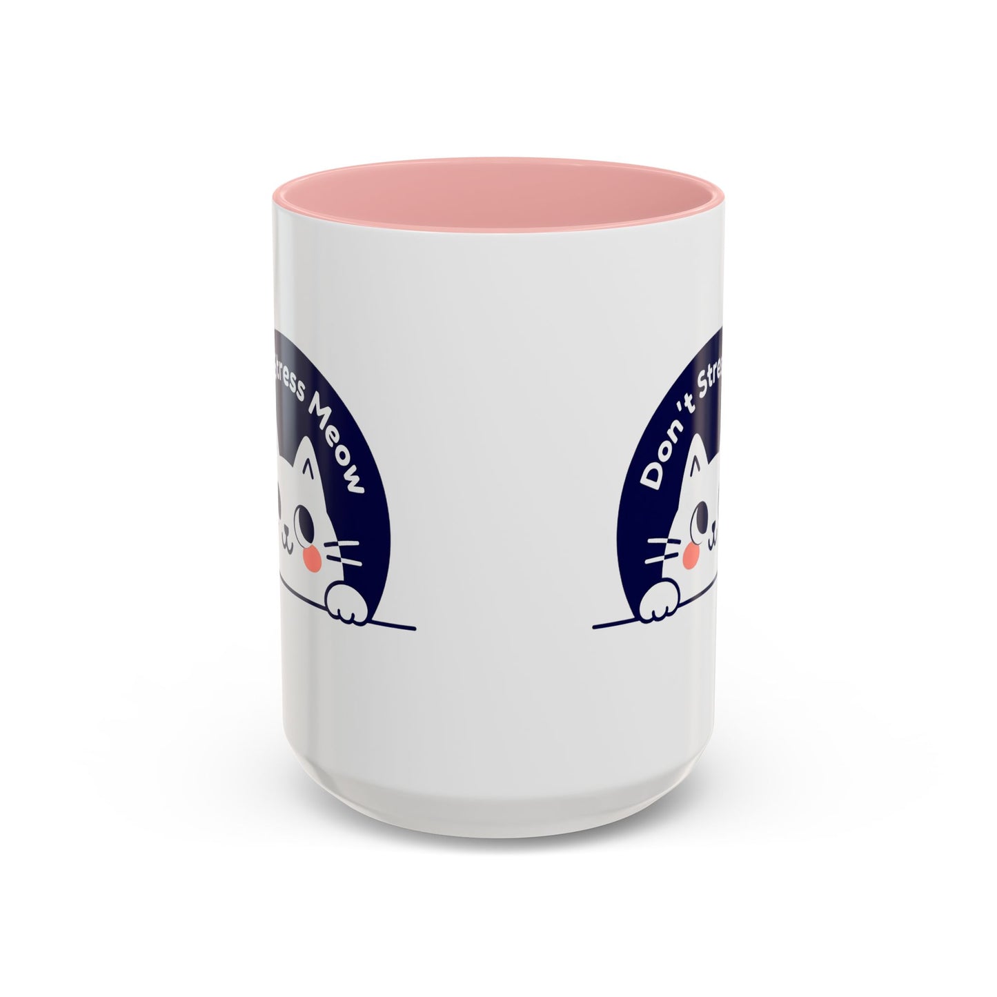Don't Stress Meow Cat Coffee Mug — Cute Accent Ceramic Mug (11/15 oz)