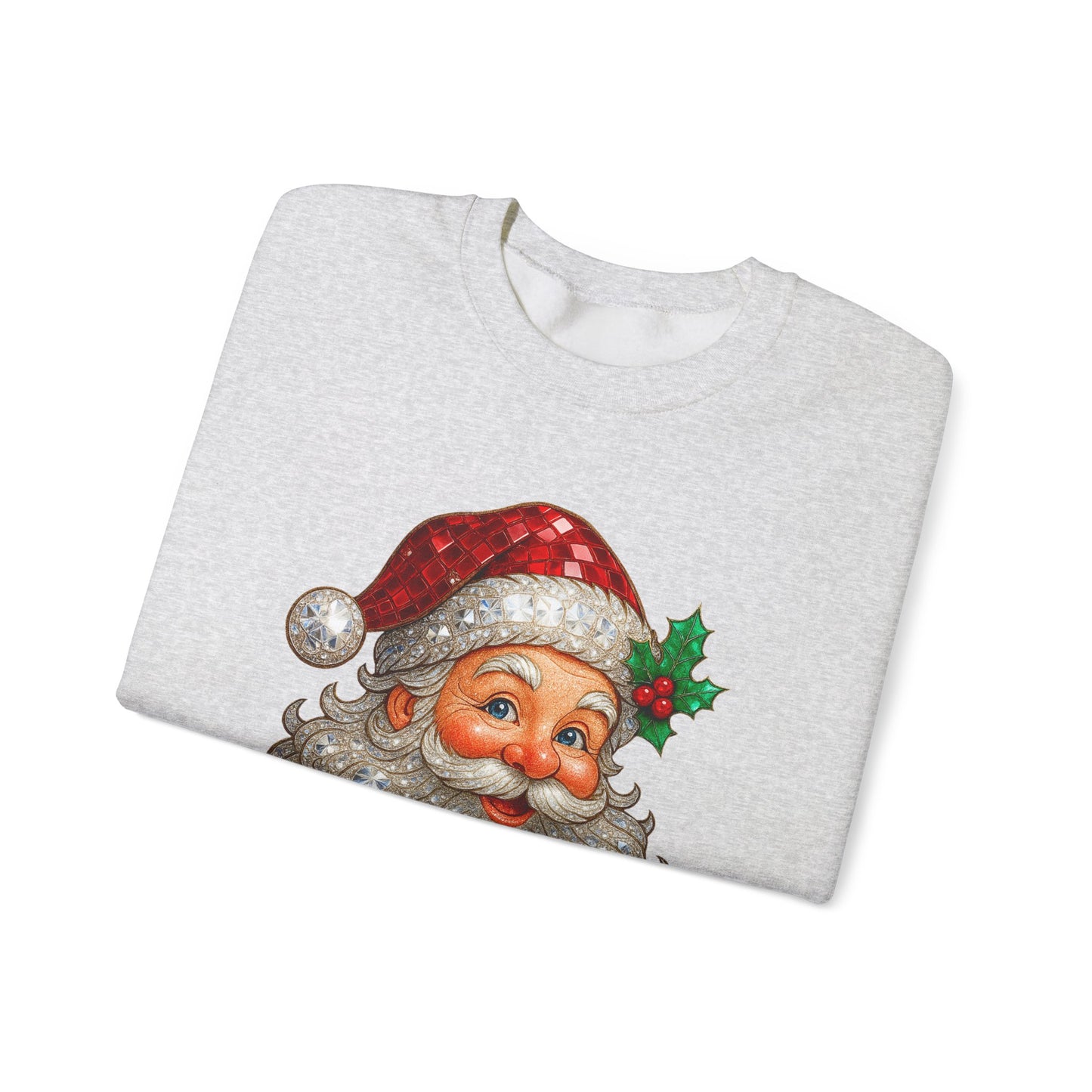 Santa Peek Crewneck Sweatshirt — Vintage Santa Face Christmas Sweatshirt