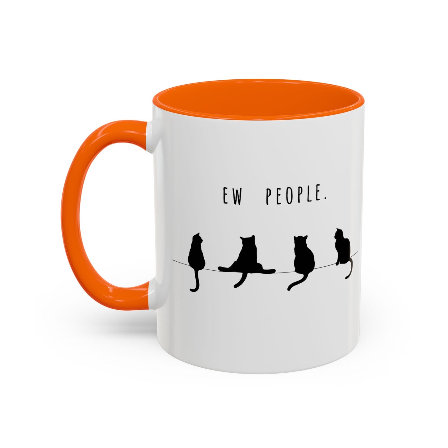 Ew People Cat Mug — Funny Black Cat Coffee Cup (11oz & 15oz)