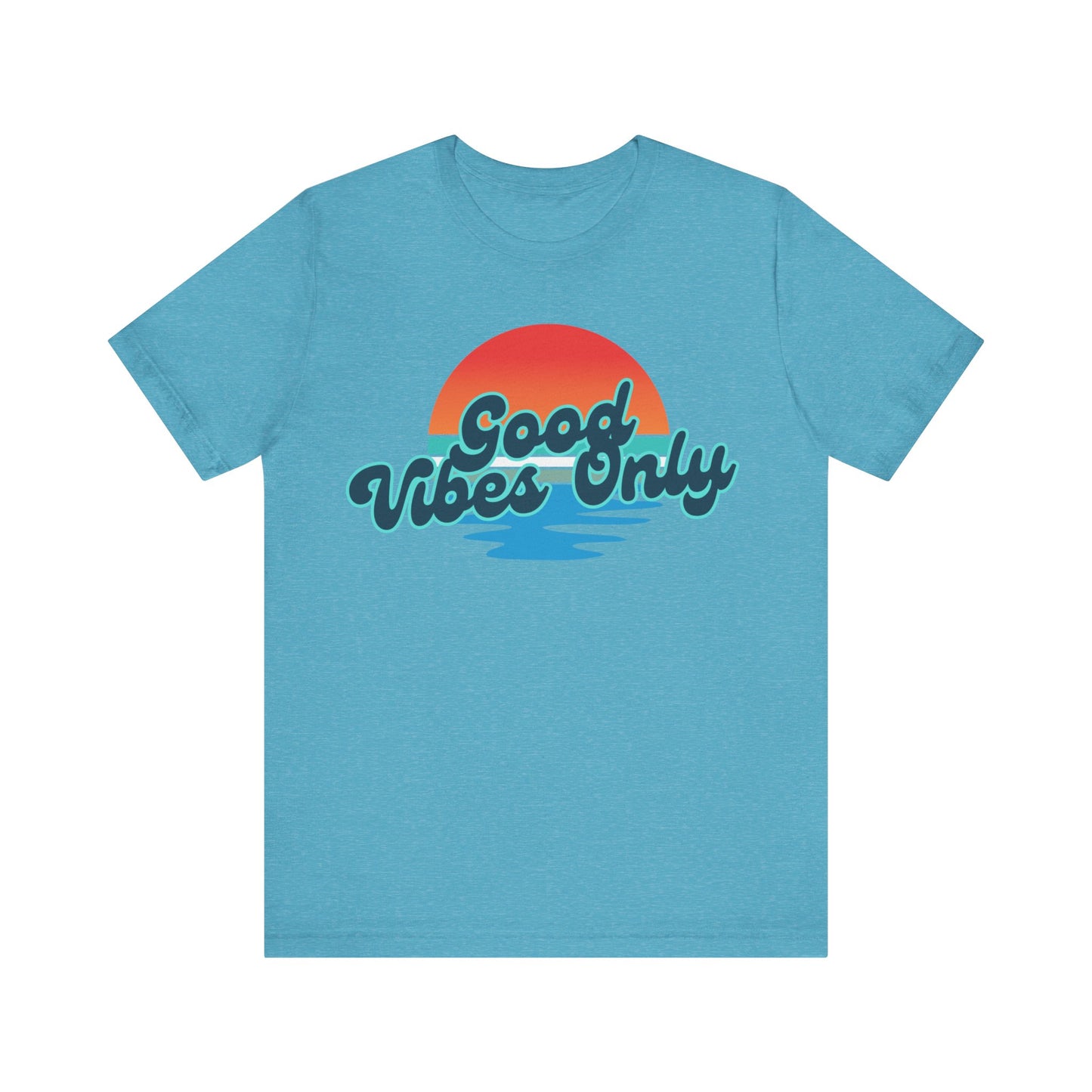 Sunset Vibes Tee - Good Vibes Only, Casual T-Shirt for Summer, Beachwear, Gift for Friends, Positive Energy Apparel