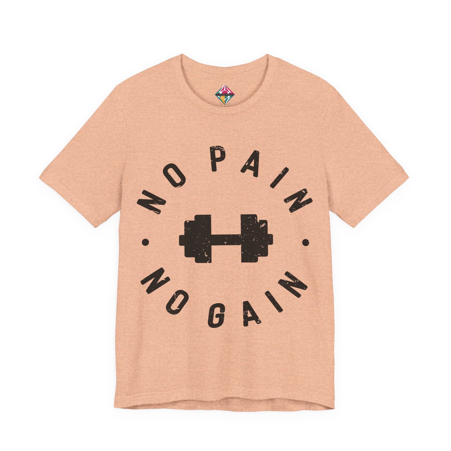 No Pain No Gain Dumbbell Gym Tee — Workout Fitness Motivational T-Shirt