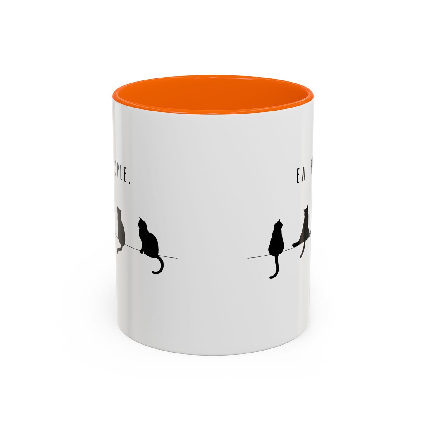 Ew People Cat Mug — Funny Black Cat Coffee Cup (11oz & 15oz)