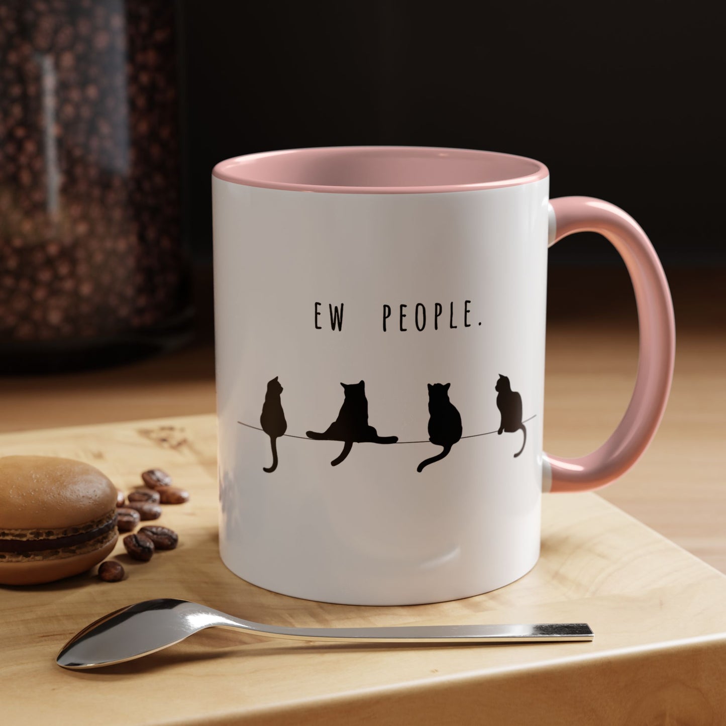 Ew People Cat Mug — Funny Black Cat Coffee Cup (11oz & 15oz)