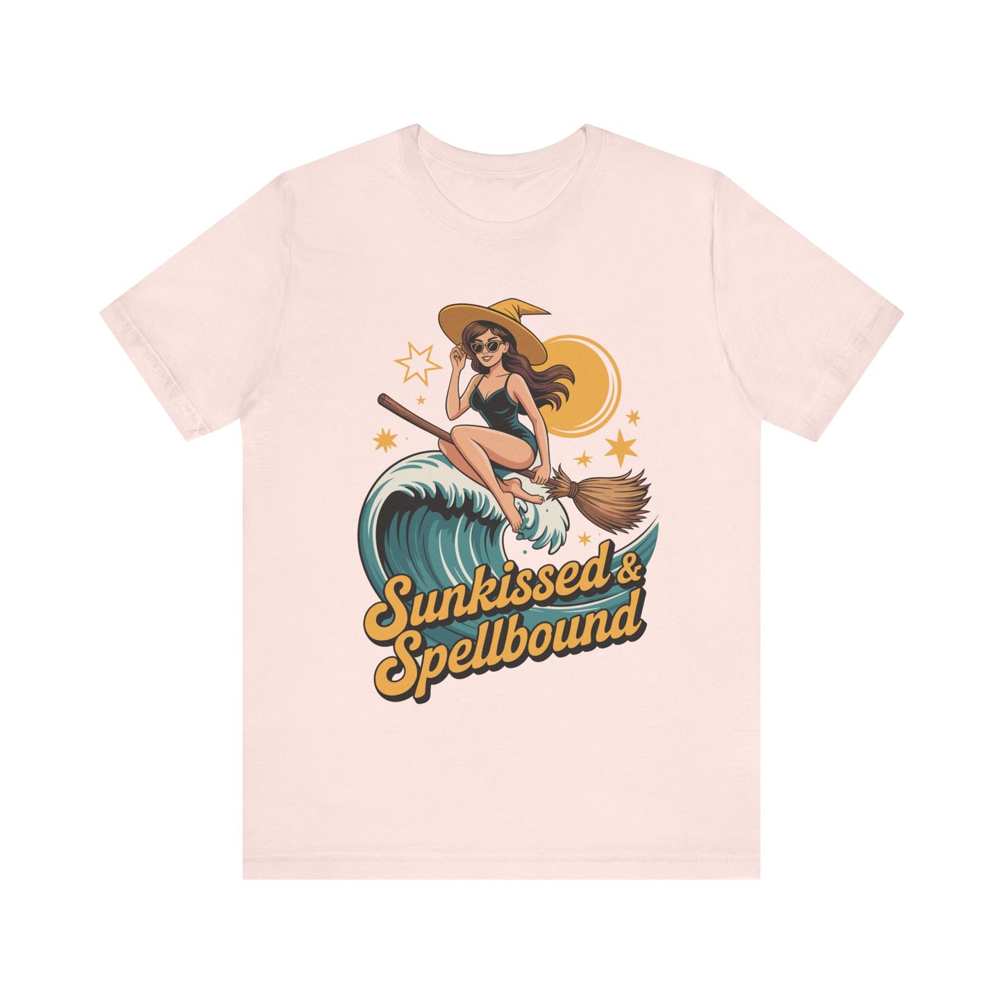 Sunkissed & Spellbound Tee, Beach Vibes Shirt, Summer Casual Wear, Witchy T-Shirt, Gift for Ocean Lovers