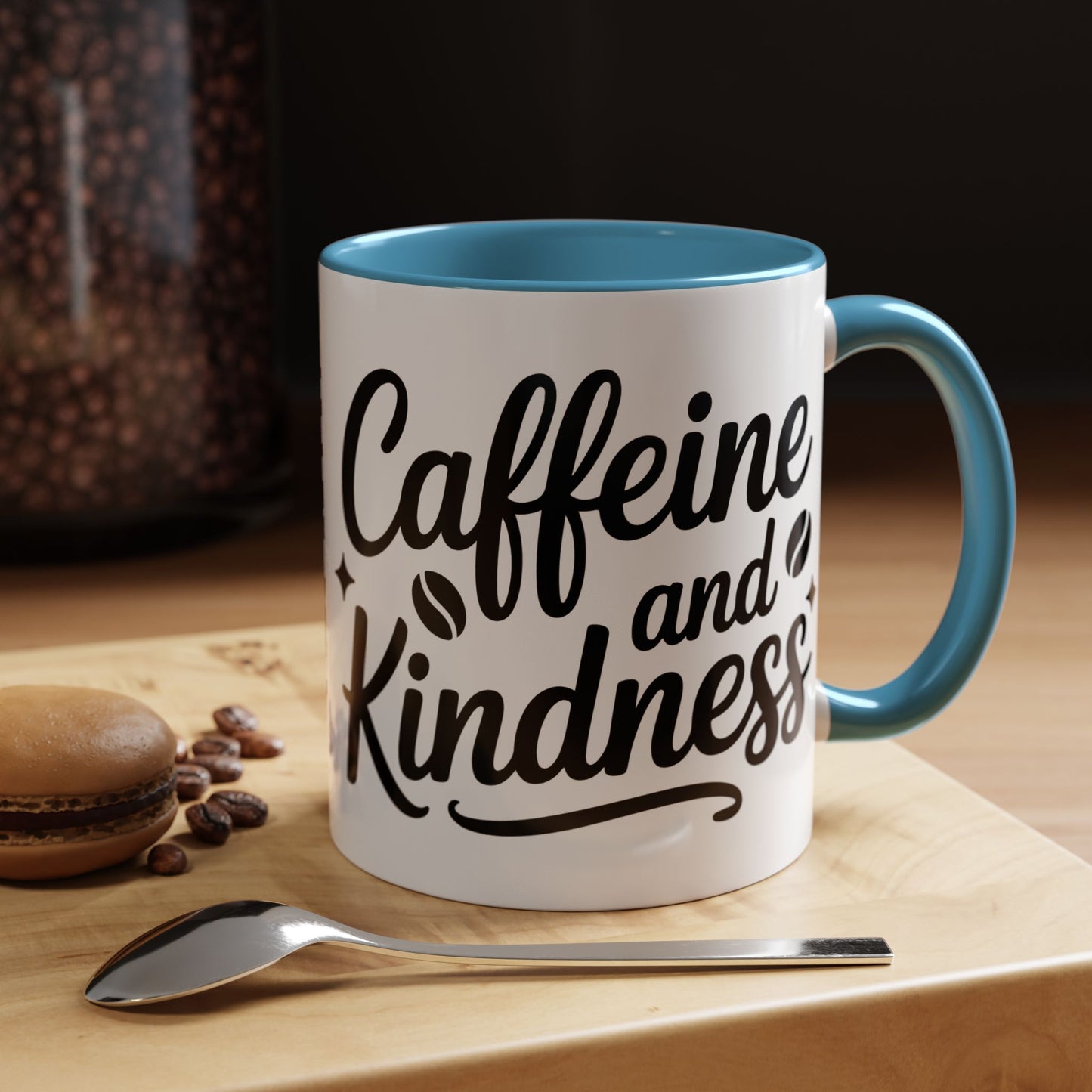 Caffeine and Kindness Accent Coffee Mug — 11/15oz