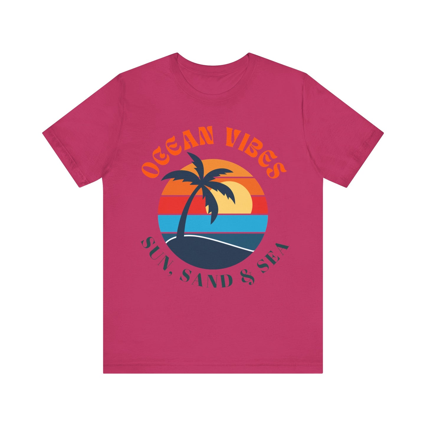 Ocean Vibes Unisex Tee, Beach T-Shirt, Summer Apparel, Casual Wear, Gift for Vacation Lovers, Ocean Sunset Shirt