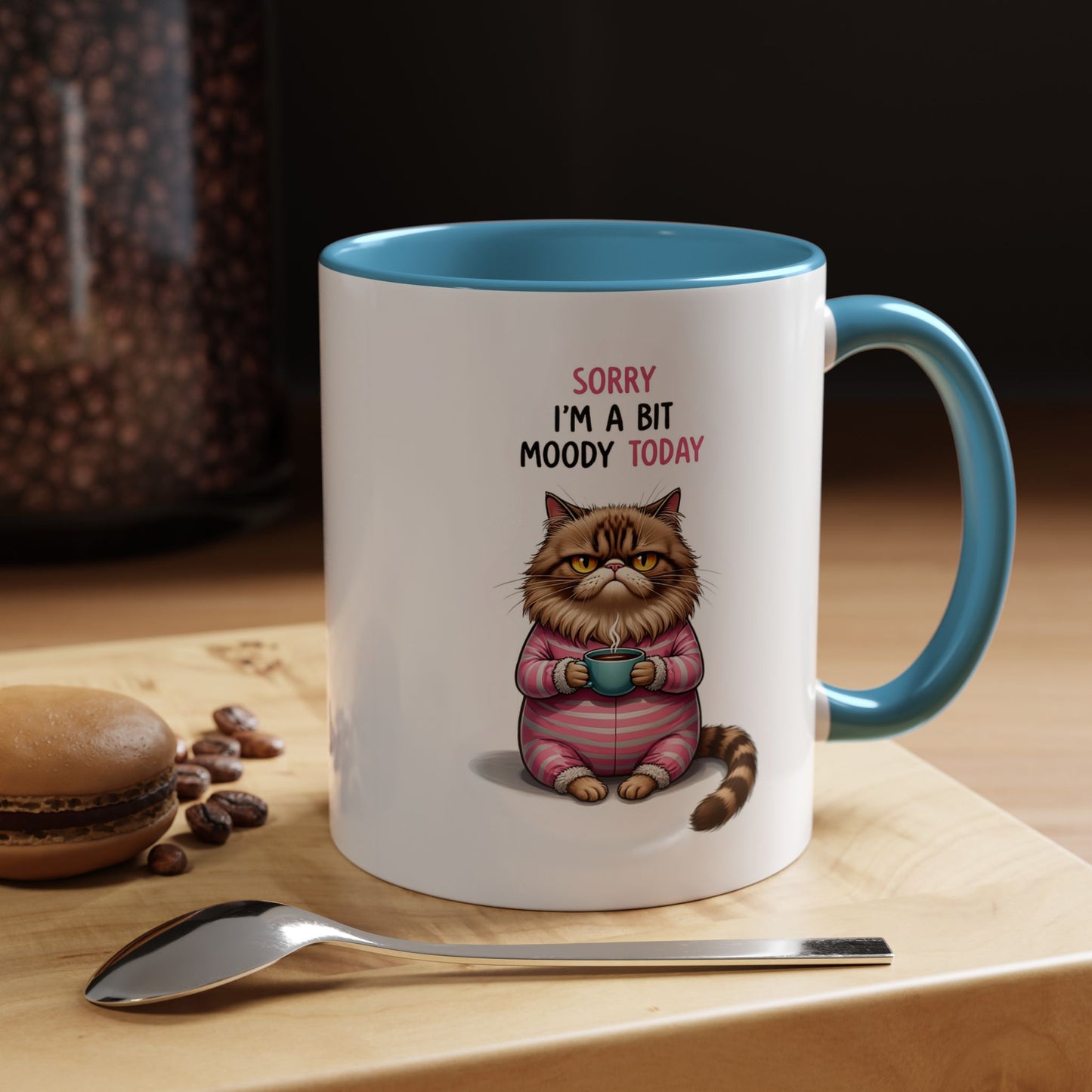 Moody Cat Coffee Mug — "Sorry I'm a Bit Moody Today" Accent Ceramic Mug