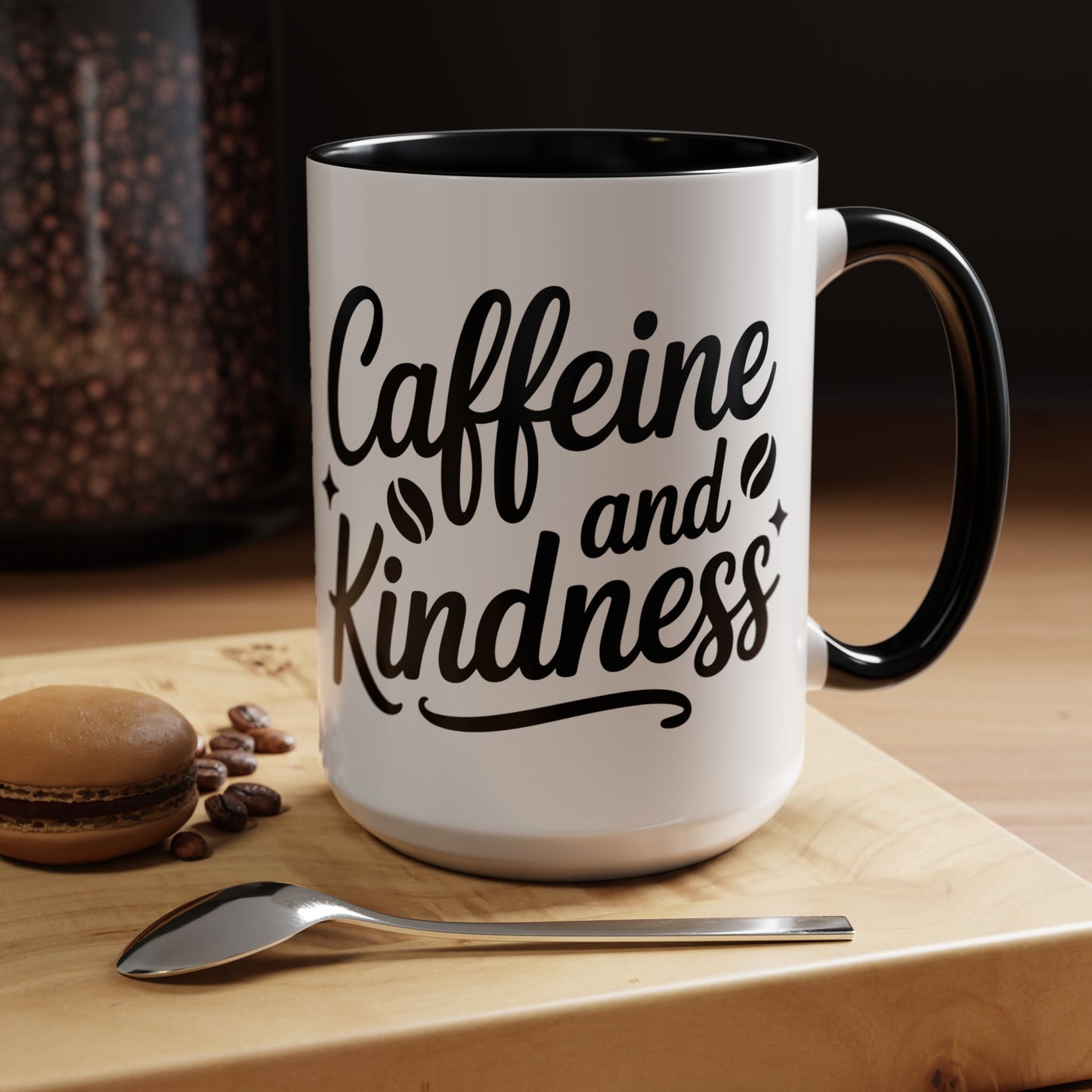 Caffeine and Kindness Accent Coffee Mug — 11/15oz