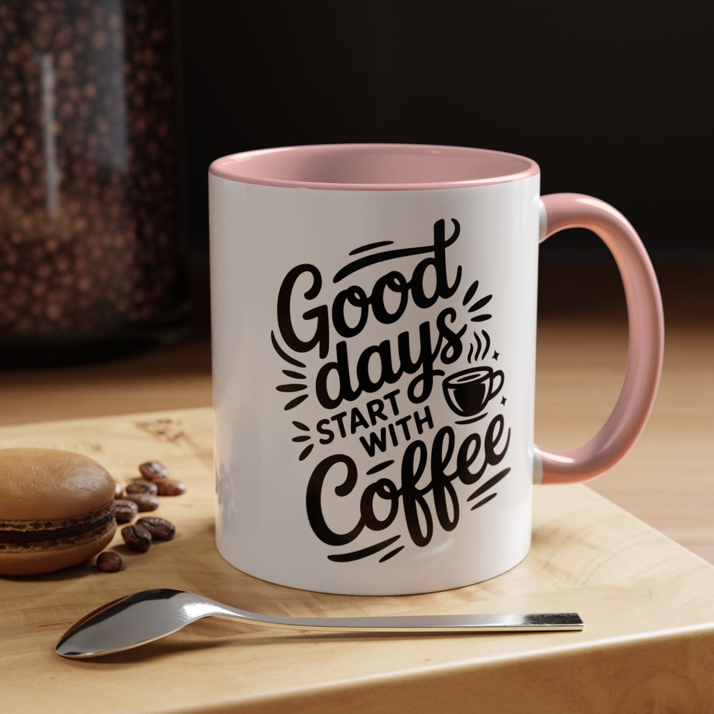 Coffee Mug — "Good Days Start With Coffee" Accent Ceramic Mug (11/15oz)