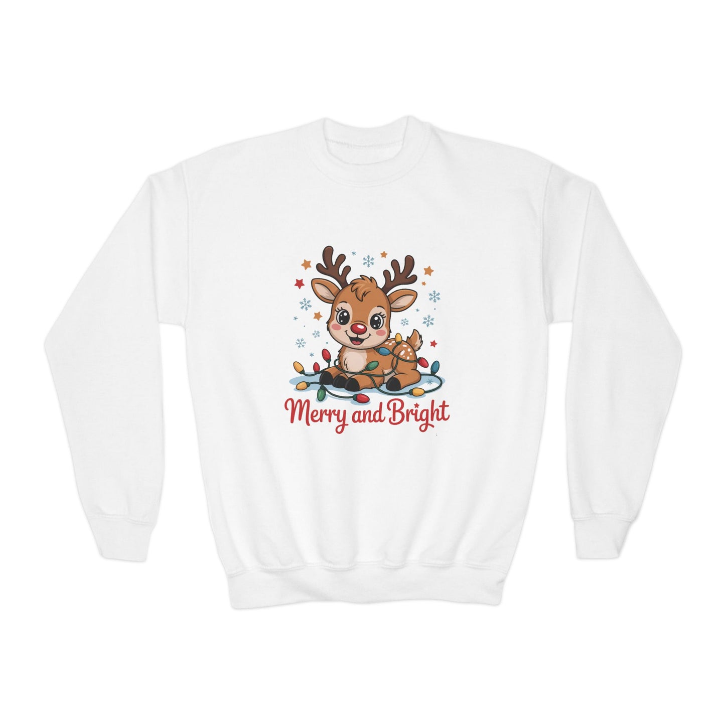 Merry and Bright Reindeer Youth Sweatshirt