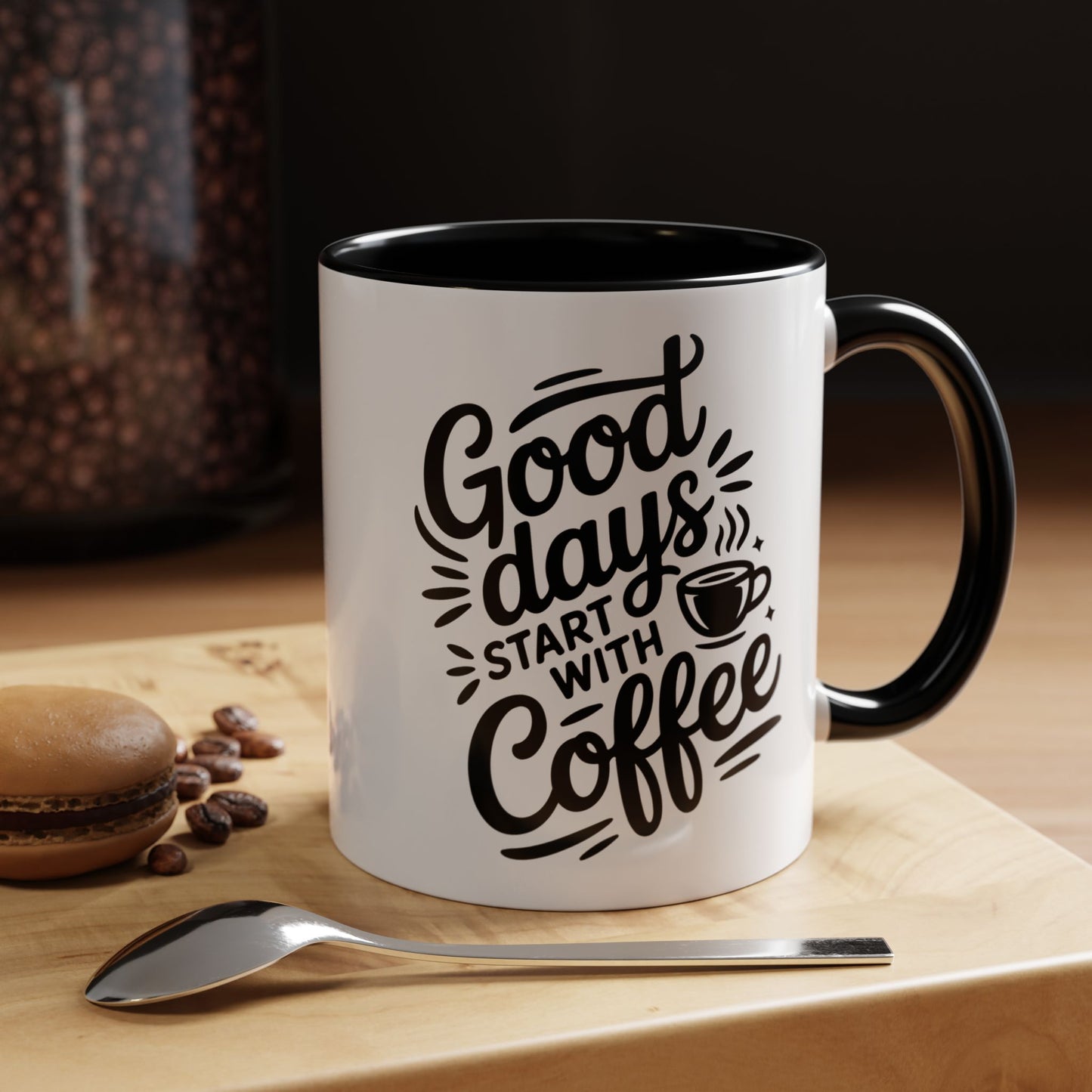 Coffee Mug — "Good Days Start With Coffee" Accent Ceramic Mug (11/15oz)