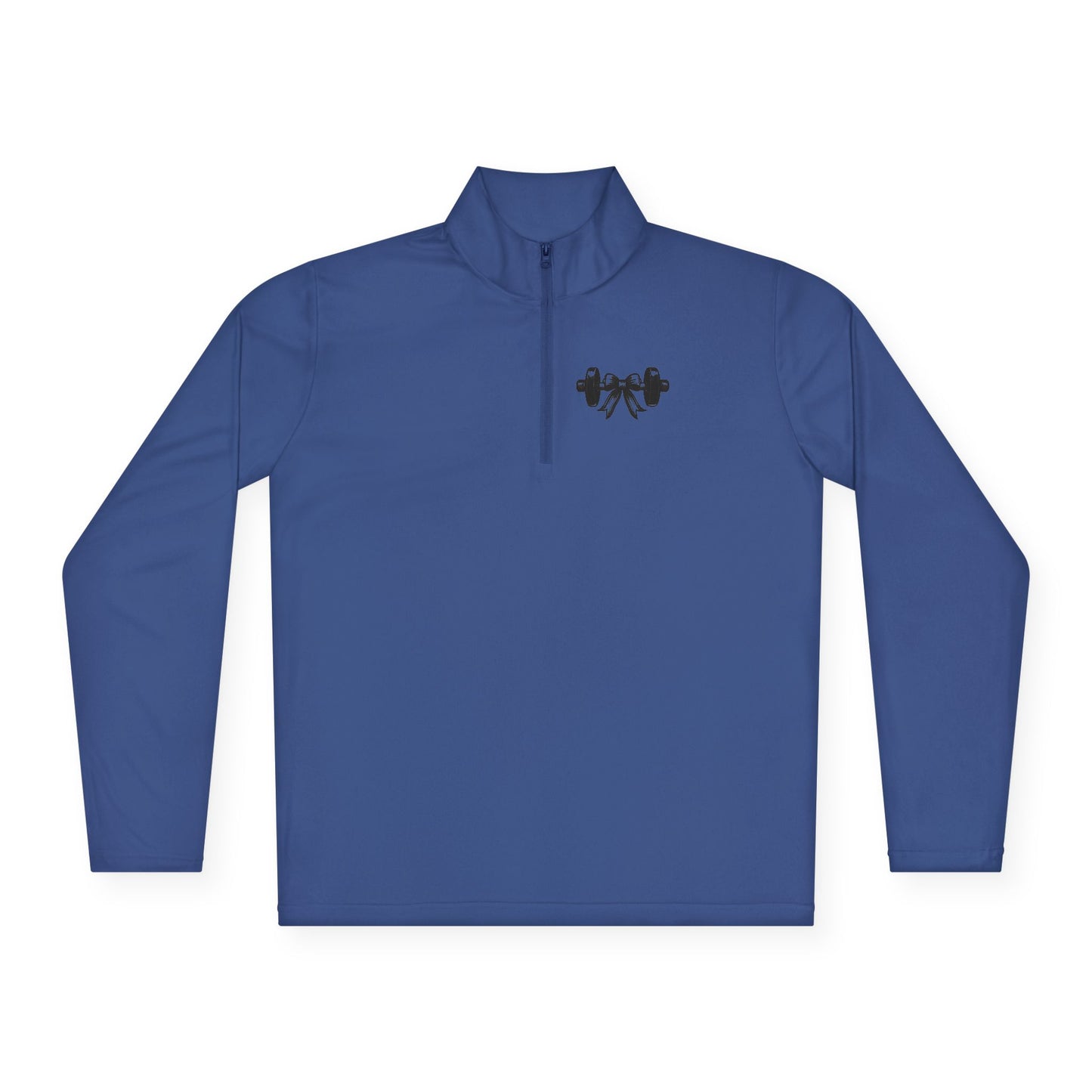 Quarter-Zip Pullover — Small Black Barbell Heart Gym Logo