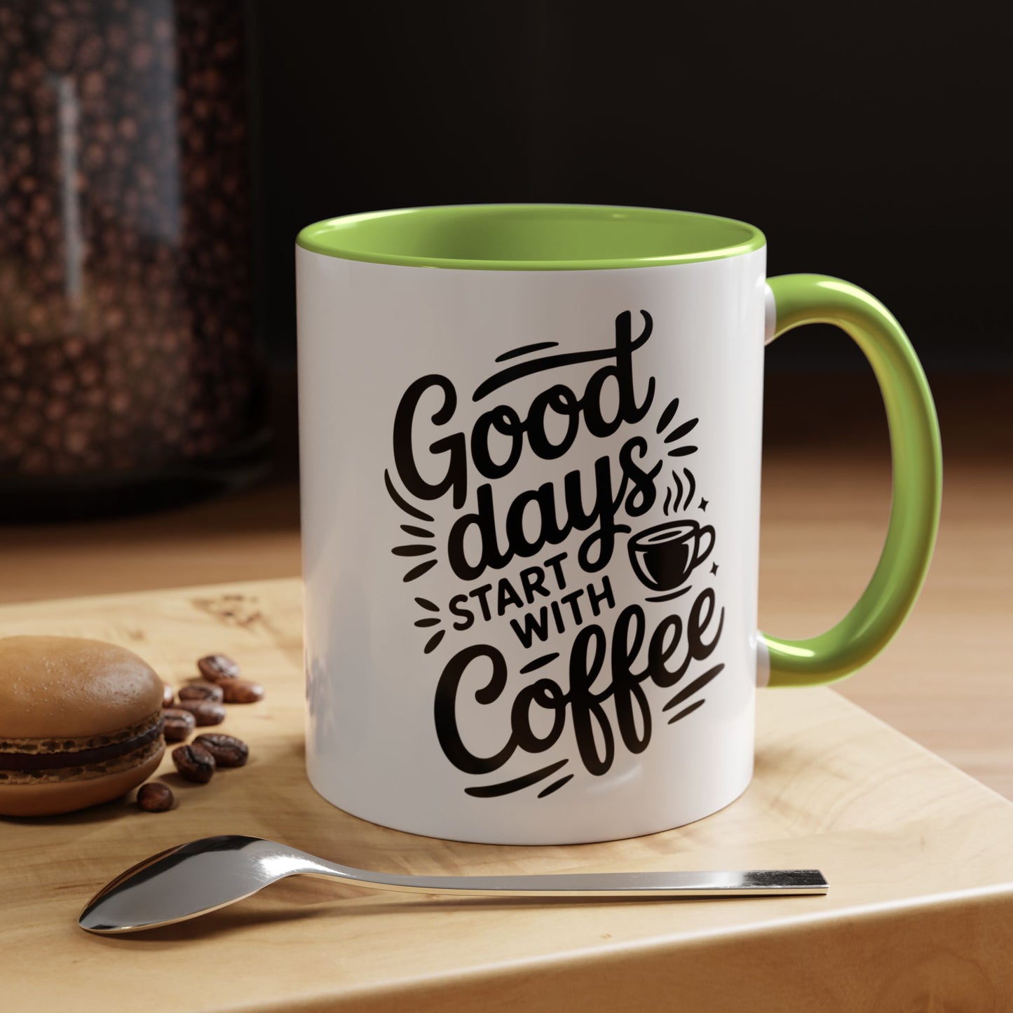Coffee Mug — "Good Days Start With Coffee" Accent Ceramic Mug (11/15oz)
