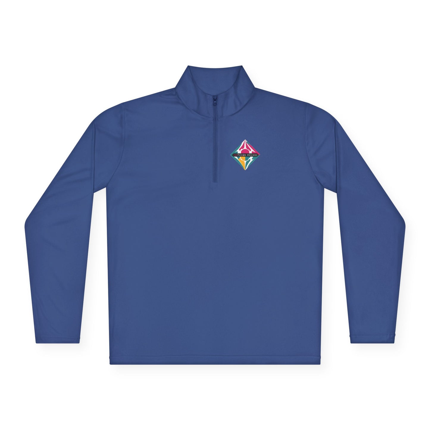 Diamond Prism Quarter-Zip Pullover — Colorful Geometric Chest Logo