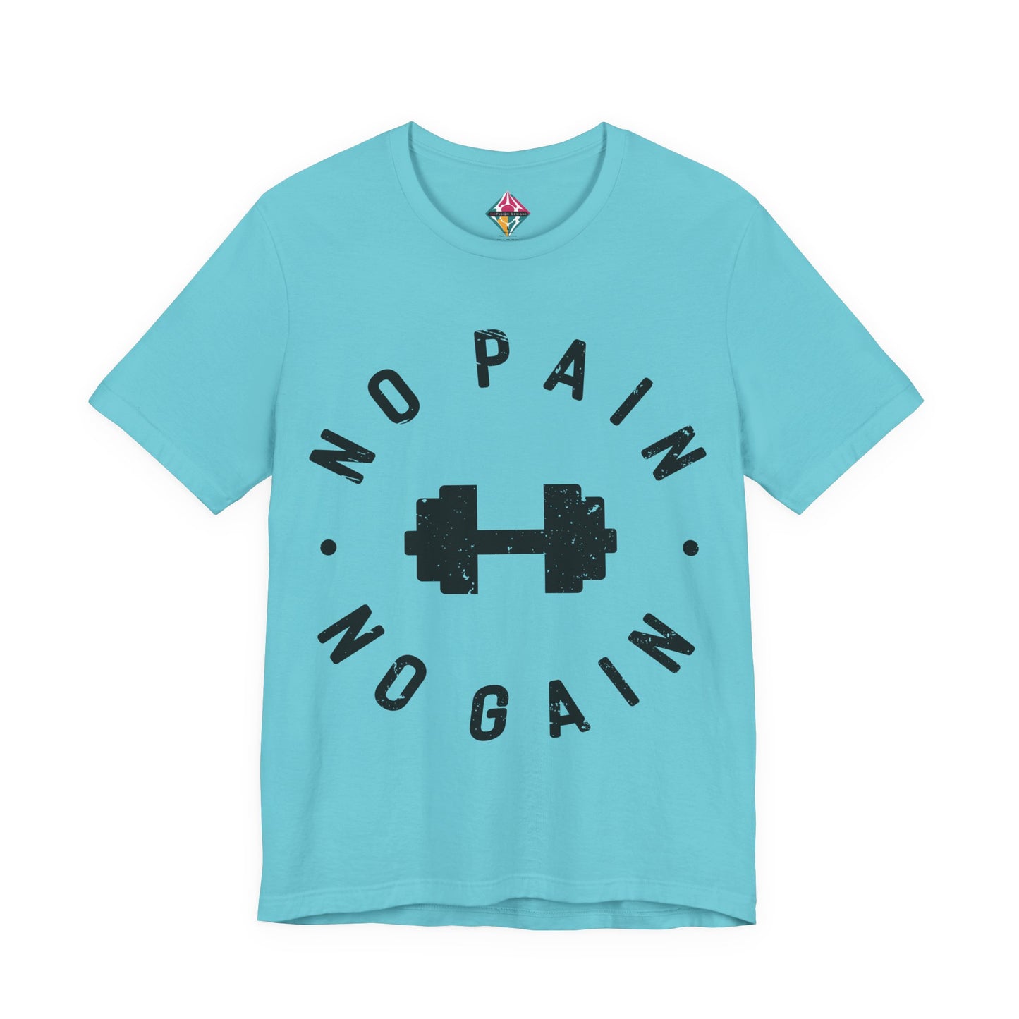No Pain No Gain Dumbbell Gym Tee — Workout Fitness Motivational T-Shirt