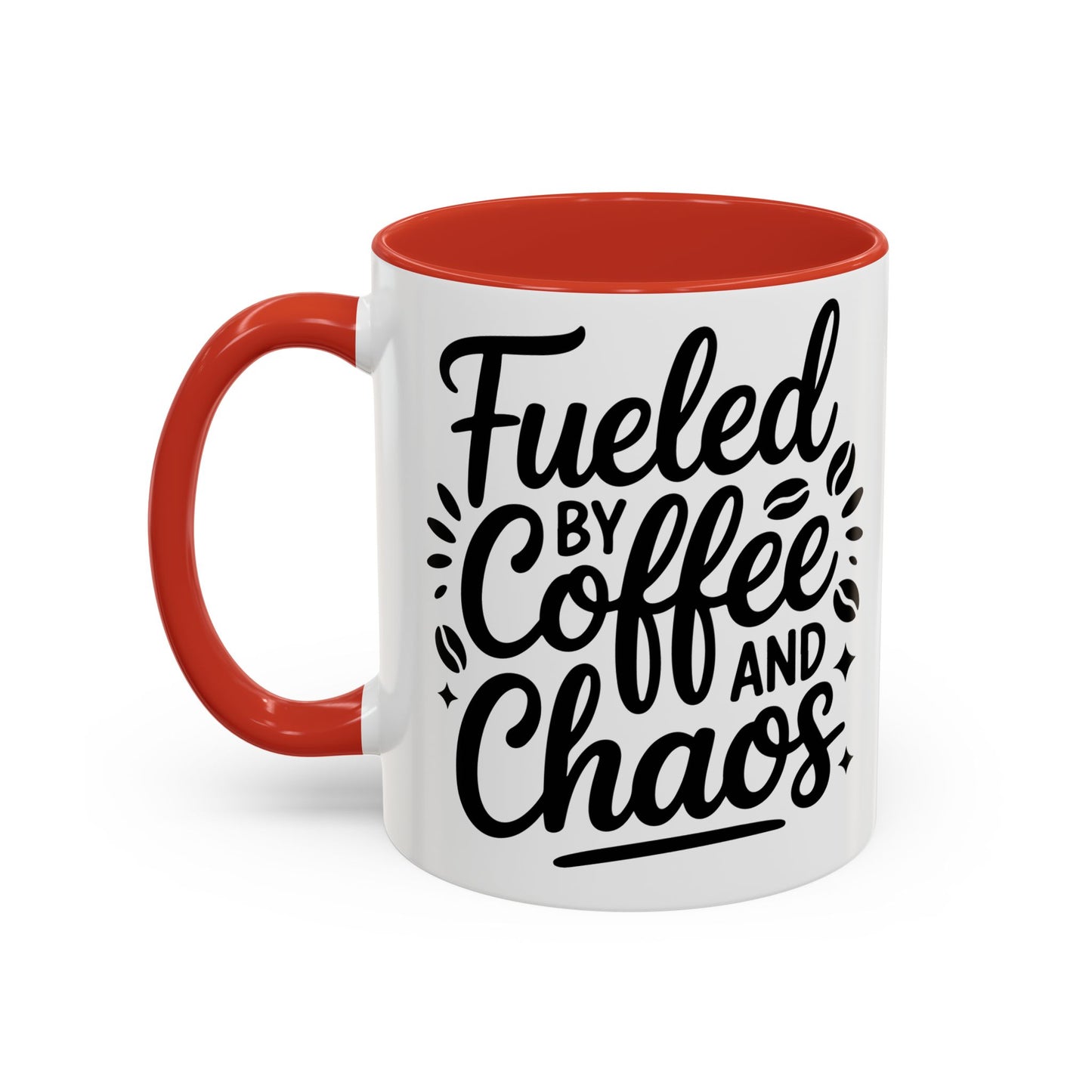 Fueled by Coffee and Chaos Accent Coffee Mug — 11/15oz