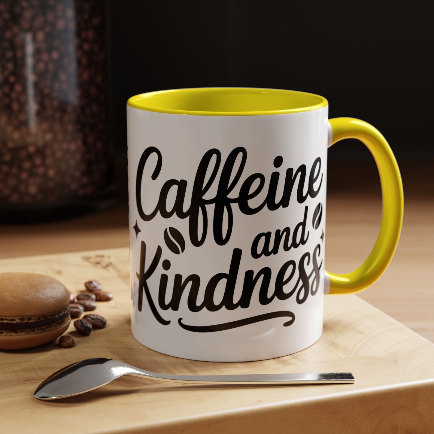 Caffeine and Kindness Accent Coffee Mug — 11/15oz