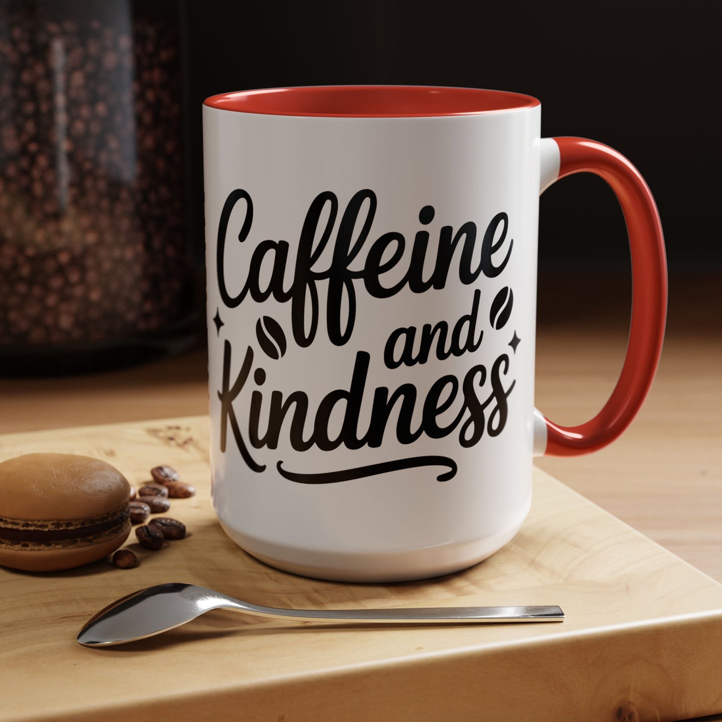 Caffeine and Kindness Accent Coffee Mug — 11/15oz