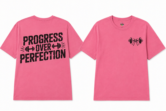 Progress Over Perfection Gym T-Shirt — Motivational Fitness Tee